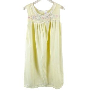 Vintage Philmaid Embroidered Nightgown Housecoat Set Yellow Medium